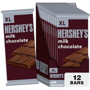 hershey's milk chocolate xl, candy bars, 4.4 oz (12 count, 16 pieces)