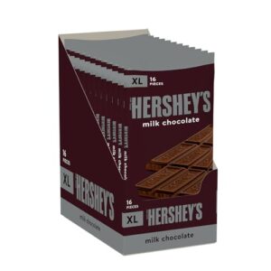 HERSHEY'S Milk Chocolate XL, Candy Bars, 4.4 oz (12 Count, 16 Pieces)