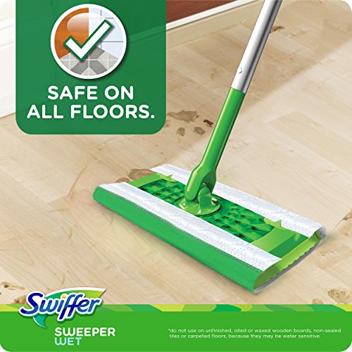 Swiffer Sweeper Wet Mopping Pad Refills for Floor Mop with Febreze Lavender Scent, 12 Count (Packaging May Vary)