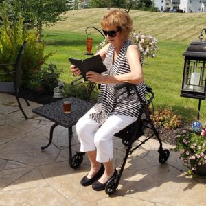 Carex Step 'N Rest Aluminum Rollator Walker With Seat - Rolling Walker For Seniors With Back Support, 6 Inch Wheels, 250lbs Support, Lightweight