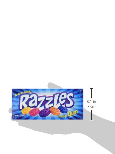 Original Razzles Candy/Gum, Box of 24 1.4-Ounce Bags