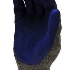 G & F 1511M-DZ Rubber Latex Coated Work Gloves for Construction, Blue, Crinkle Pattern, Men's Medium (Sold by dozen, 12 Pairs)