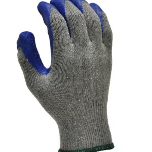 G & F 1511M-DZ Rubber Latex Coated Work Gloves for Construction, Blue, Crinkle Pattern, Men's Medium (Sold by dozen, 12 Pairs)