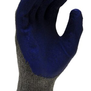 G & F 1511M-DZ Rubber Latex Coated Work Gloves for Construction, Blue, Crinkle Pattern, Men's Medium (Sold by dozen, 12 Pairs)