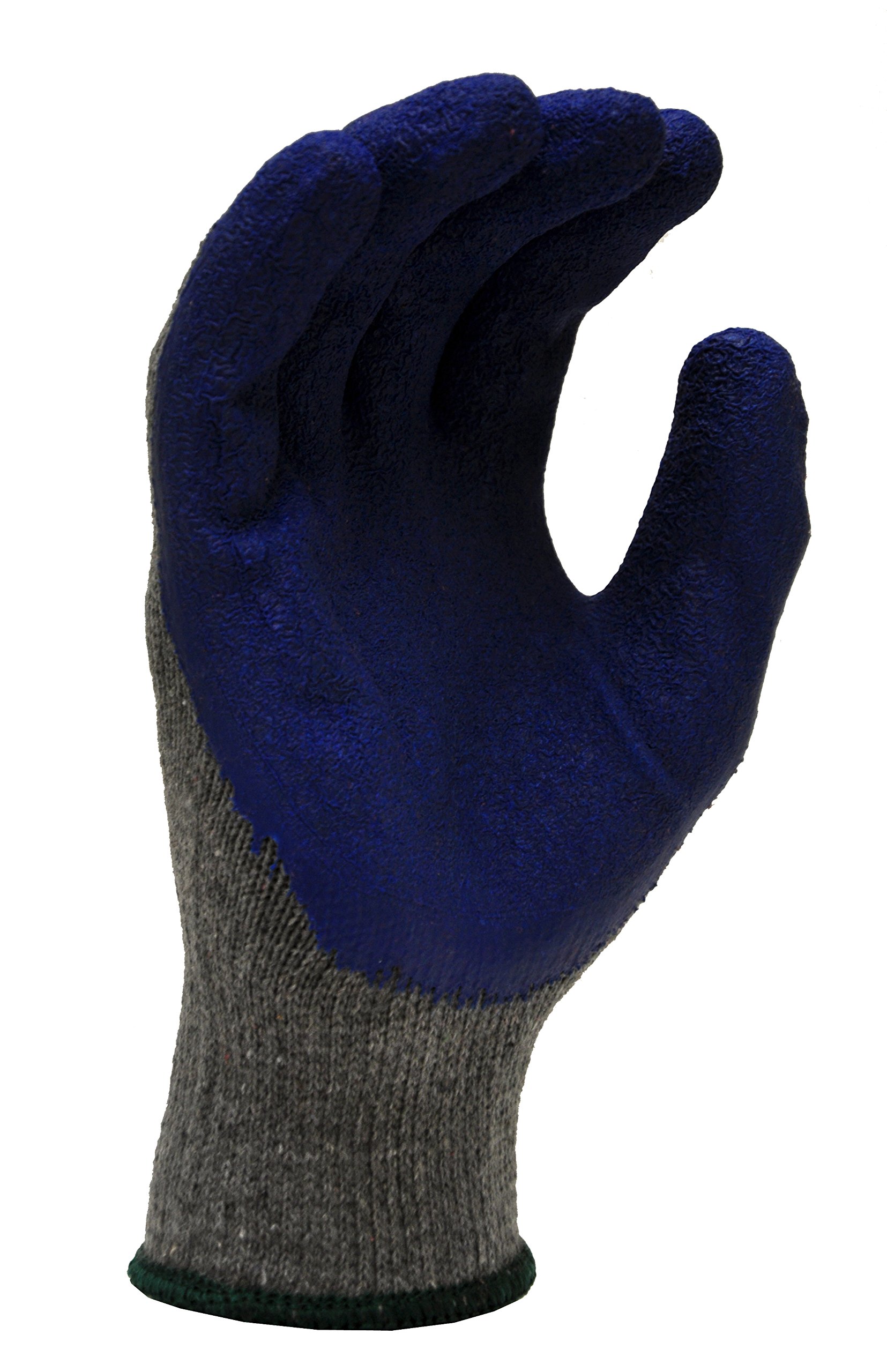 G & F 1511M-DZ Rubber Latex Coated Work Gloves for Construction, Blue, Crinkle Pattern, Men's Medium (Sold by dozen, 12 Pairs)