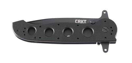 CRKT M16-14SFG EDC Folding Pocket Knife: Special Forces Everyday Carry, Black Serrated Edge Blade, Tanto, Automated Liner Safety, Dual Hilt, G10 Handle, 4-Position Pocket Clip