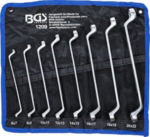 bgs 1209 | double ring spanner set | offset | 6 x 7-20 x 22 mm | 8 pcs.