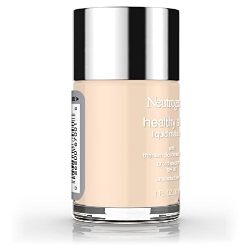 Neutrogena Healthy Skin Liquid Makeup Foundation, Broad Spectrum SPF 20 Sunscreen, Lightweight & Flawless Coverage Foundation with Antioxidant Vitamin E & Feverfew, Classic Ivory, 1 fl. oz