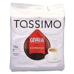 tassimo gevalia kaffe espresso coffee t-discs, pack of 5 (80 t-discs)