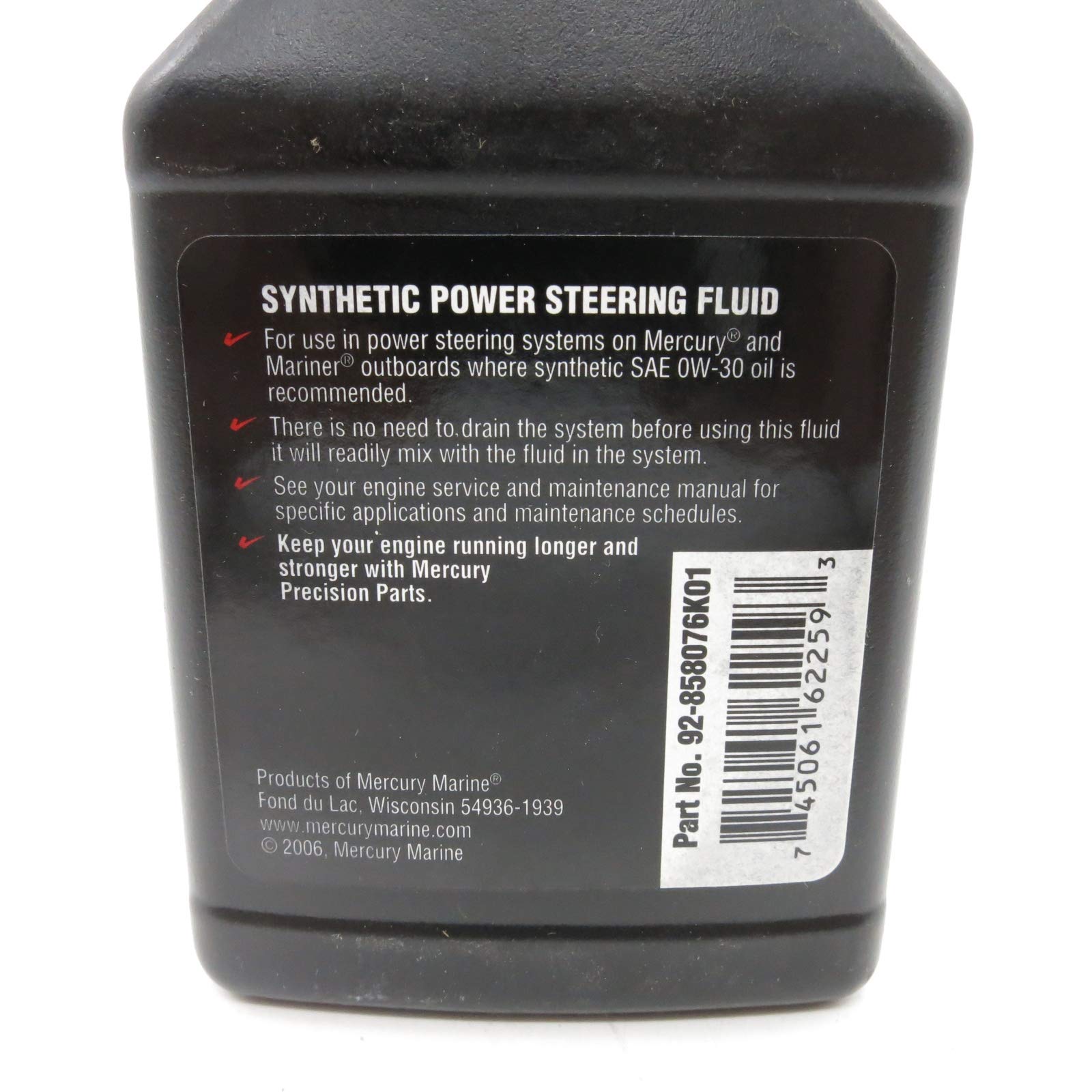 OEM Mercury Marine Synthetic Power Steering Fluid SAE 0W-30 8 oz