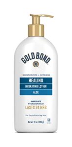 gold bond healing hydrating lotion, 14 oz., with aloe, moisturizes, immediate 24-hour hydration