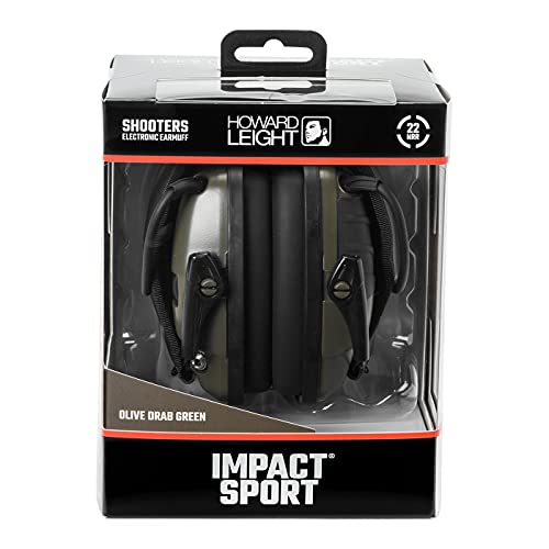 Howard Leight by Honeywell Impact Sport Sound Amplification Electronic Shooting Earmuff, Green