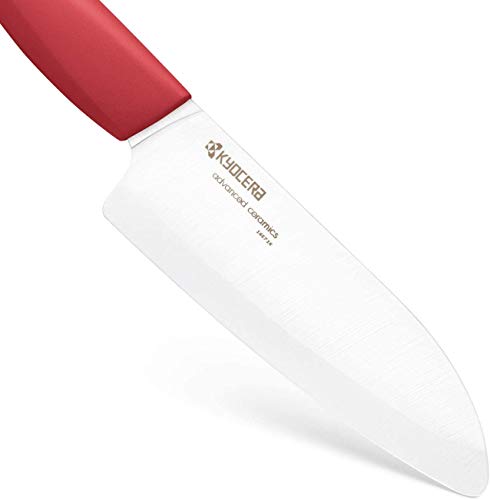 Kyocera Revolution Series Ceramic Santoku, Chef Knife for Your Cooking Needs, 5.5”, Red