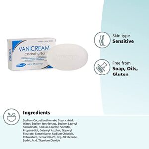 Vanicream Cleansing Bar | Fragrance, Gluten and Sulfate Free | For Sensitive Skin | Gently Cleanses and Moisturizes, 3.9 Ounce (Pack of 12)