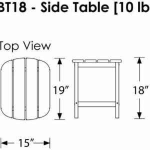 POLYWOOD SBT18WH South Beach 18" Outdoor Side Table, White