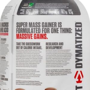 Dymatize Super Mass Gainer Protein Powder, 1280 Calories & 52g Protein, 10.7g BCAAs, Mixes Easily, Tastes Delicious, Rich Chocolate, 6 lbs