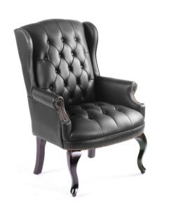 boss office products wingback traditional guest chair in black