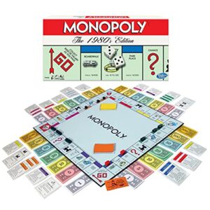 Monopoly The 1980's Edition With Original 1980's Artwork & Components incl. All Classic Tokens, by Winning Moves Games USA, Classic Family Board Game with Classic Tokens, for 2 to 8 Players, Ages 8+