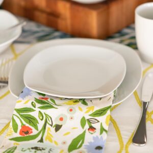 10 Strawberry Street Simply Square 16 Piece Dinnerware Set, Porcelain, White