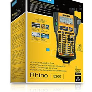 DYMO Industrial Label Maker | Rhino 5200 Label Maker, Time-Saving Hot Keys, Prints Fast, Durable Label Maker For Job Sites and Heavy-Duty Labeling Jobs