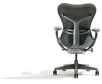 Mirra Chair Herman Miller Deluxe Fully Highly Adjustable Home Office Desk Task Chair MR223 with Forward Tilt Seat Angle, Adjustable Arms, Flexfront Seat, Graphite Frame with Graphite Airweave Seat and Triflex Backrest, Standard Casters