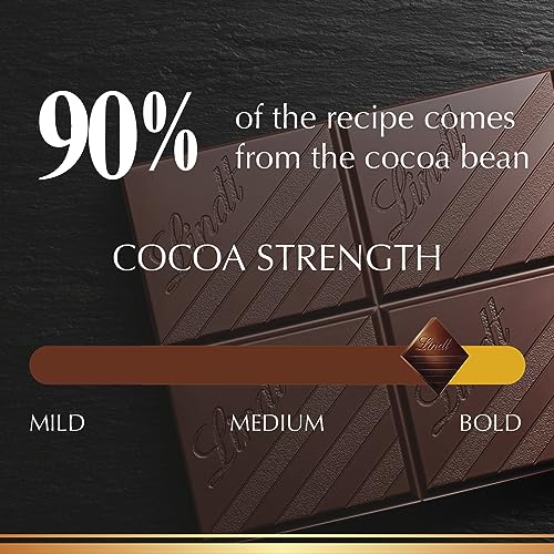 Lindt EXCELLENCE 90% Cocoa Dark Chocolate Bar, Dark Chocolate Candy, 3.5 oz. (12 Pack)