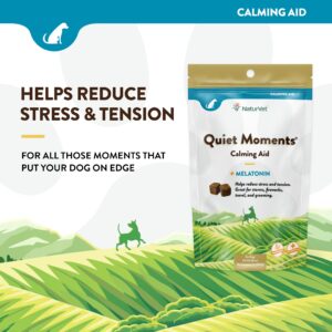 NaturVet Quiet Moments Calming Aid Dog Supplement – Helps Promote Relaxation, Reduce Stress, Storm Anxiety, Motion Sickness for Dogs – Tasty Pet Soft Chews with Melatonin – 65 Ct.