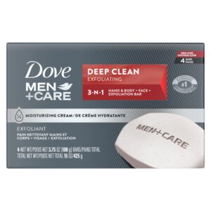 dove men+care men's bar soap deep clean 4 bar more moisturizing than bar soap effectively washes away bacteria, nourishes your skin 3.75 oz