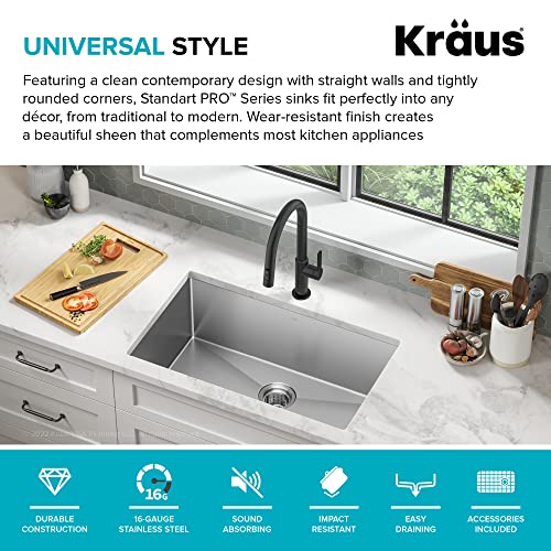 Kraus KHU100-30 Kitchen Sink, 30 Inch, Stainless Steel