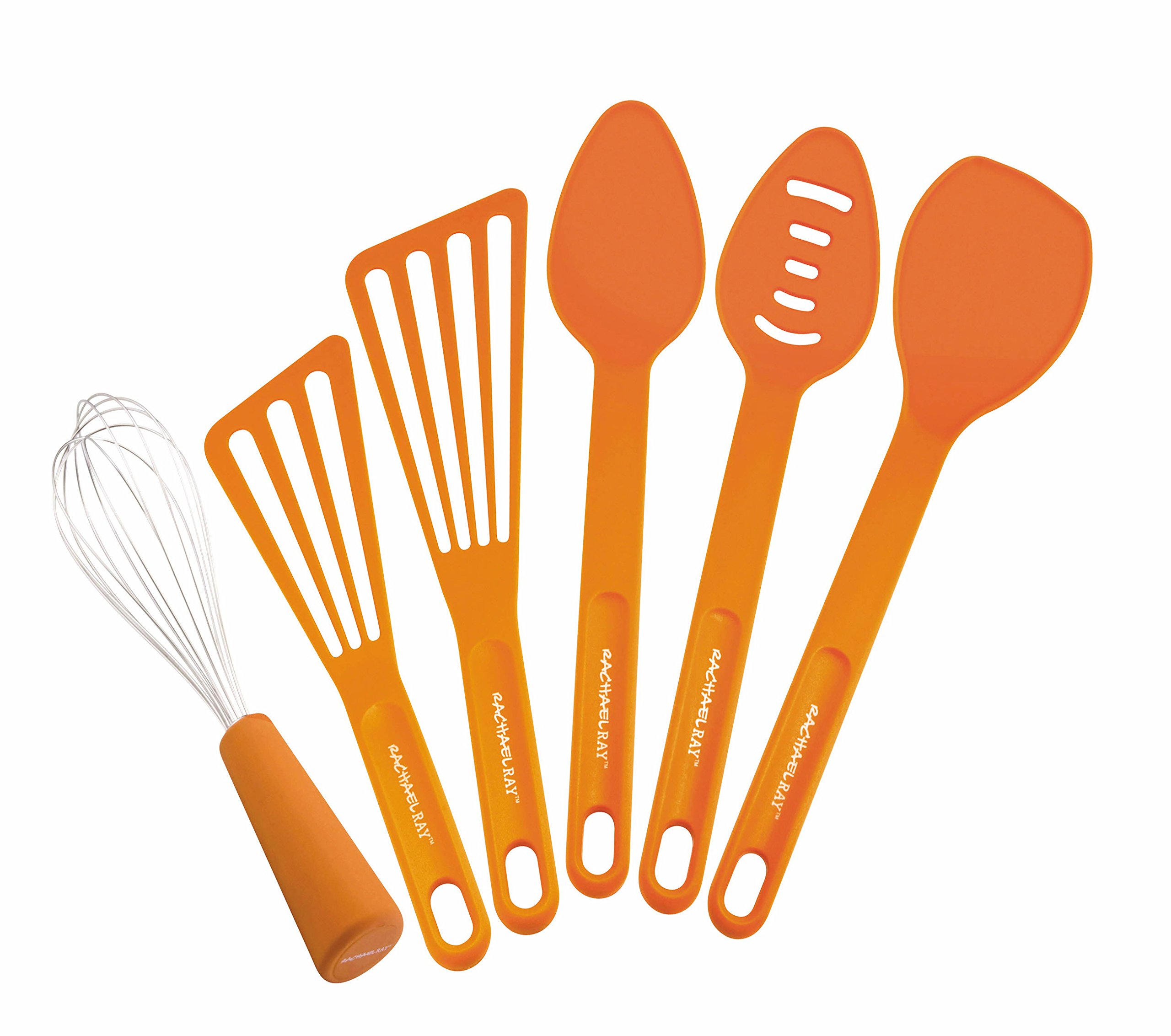 Rachael Ray Gadgets Utensil Kitchen Cooking Tools Set, 6 Piece, Orange