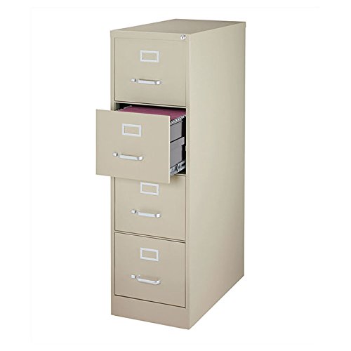 25" Deep Commercial 4 Drawer Letter Size High Side Vertical File Cabinet Color: Putty