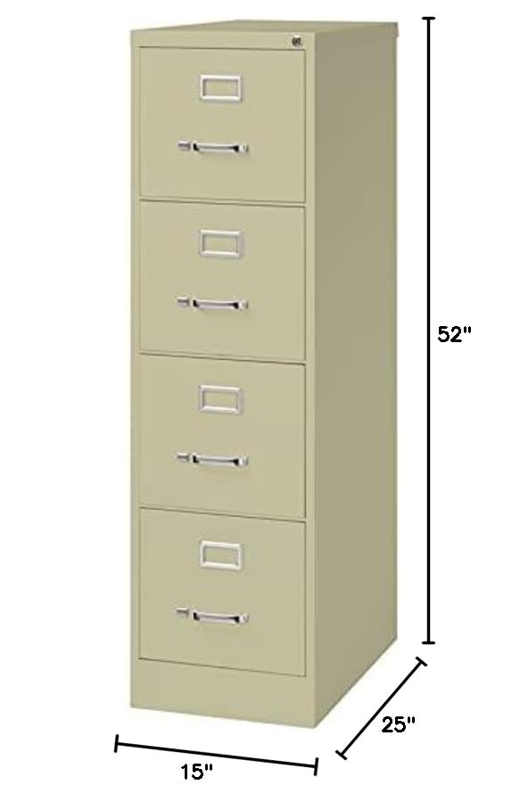 25" Deep Commercial 4 Drawer Letter Size High Side Vertical File Cabinet Color: Putty