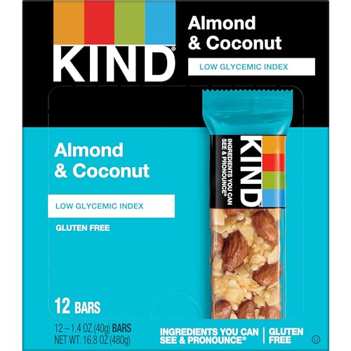 KIND Bars, Almond & Coconut, Healthy Snacks, Gluten Free, 12 Count