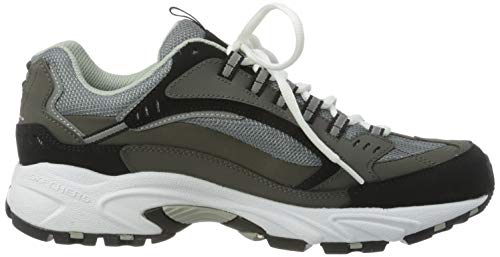 Skechers Sport Men's Stamina Nuovo Cutback Lace-Up Sneaker,Charcoal/Black,11 M US