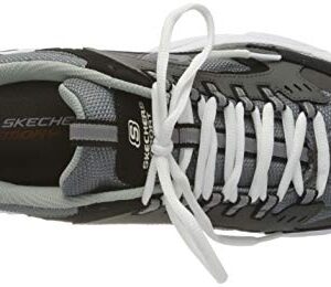 Skechers Sport Men's Stamina Nuovo Cutback Lace-Up Sneaker,Charcoal/Black,11 M US