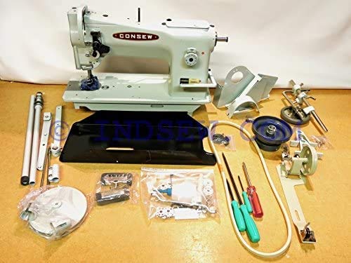 Consew 206RB-5 Walking Foot Industrial Sewing Machine with Table and Servo Motor