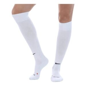 nike academy over-the-calf soccer socks, white/black, large