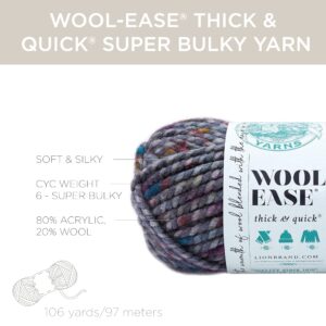 Lion Brand Yarn (1 Skein) Wool-Ease Thick & Quick Bulky Yarn, Navy