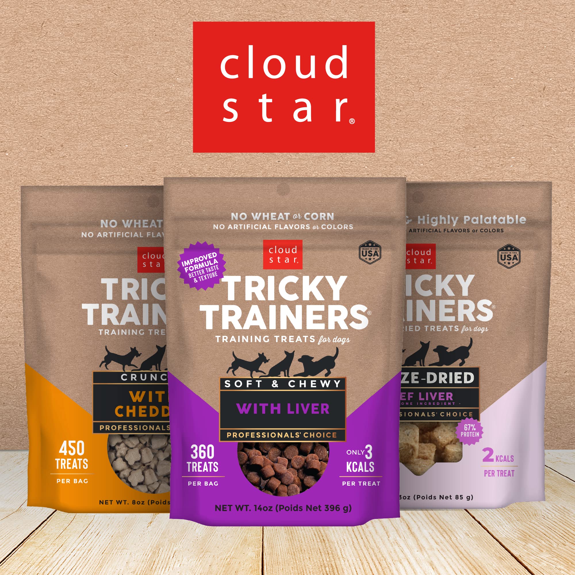 Cloud Star Tricky Trainers Soft & Chewy Dog Training Treats 5 oz Pouch, Liver Flavor, Low Calorie Behavior Aid with 130 Treats