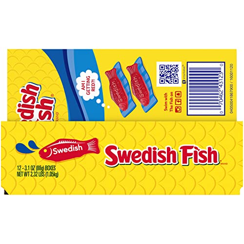 SWEDISH FISH Soft & Chewy Candy, 12 - 3.1 Oz Boxes