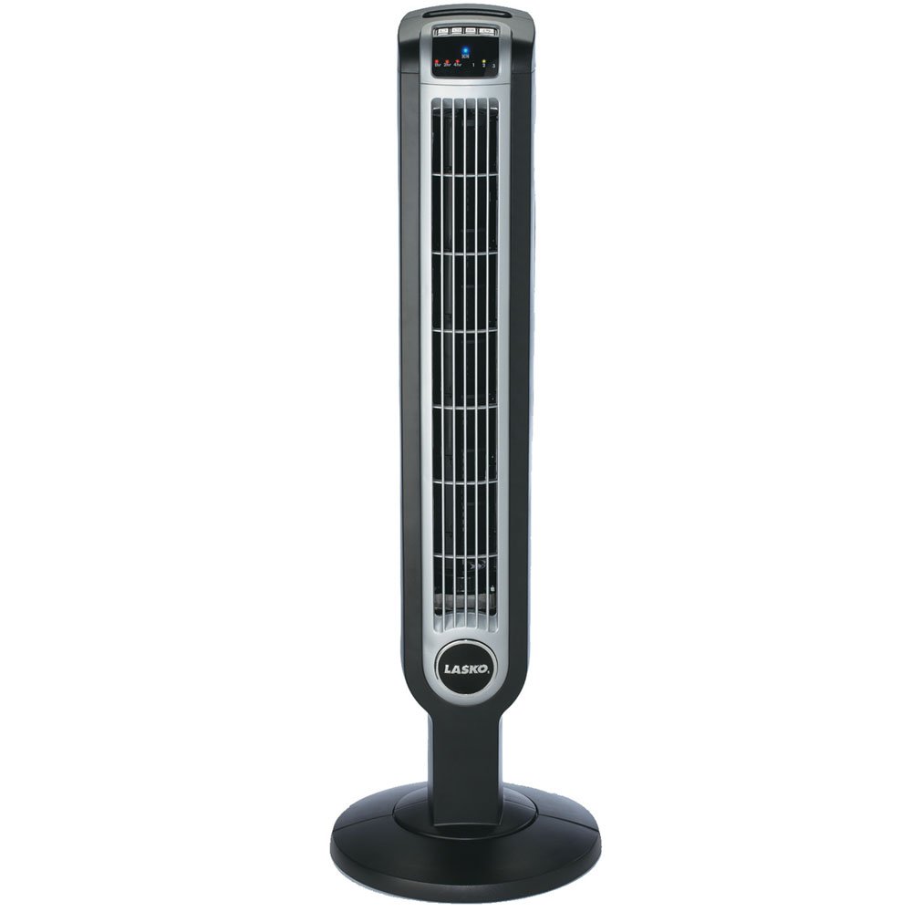 Lasko 2505 Portable Electric 36”Oscillating Tower Fan with Fresh Air Ionizer, Timer and Remote Control for Indoor, Bedroom and Home Office Use, 36 Inch, Black