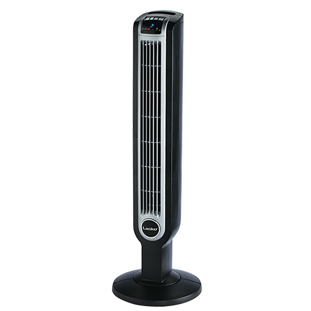 Lasko 2505 Portable Electric 36”Oscillating Tower Fan with Fresh Air Ionizer, Timer and Remote Control for Indoor, Bedroom and Home Office Use, 36 Inch, Black