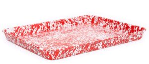 enamelware jelly roll pan, 16.25 x 12.5 inches, red/white splatter