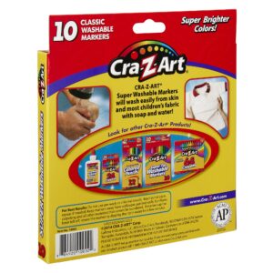 Cra-Z-Art Classic Super Washable Markers, Broad Tip, Assorted Barrel, Assorted Ink, Pack Of 10 Markers