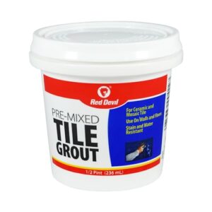 red devil 0422 pre-mixed tile grout, 1/2 pint , white