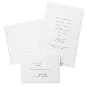 Gartner Studios Border Wedding Invitation Kit, Pearl White, 50-Count (61001)