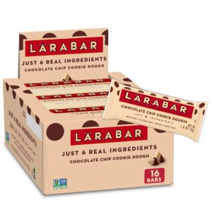 larabar chocolate chip cookie dough, gluten free fruit & nut bar, 16 ct