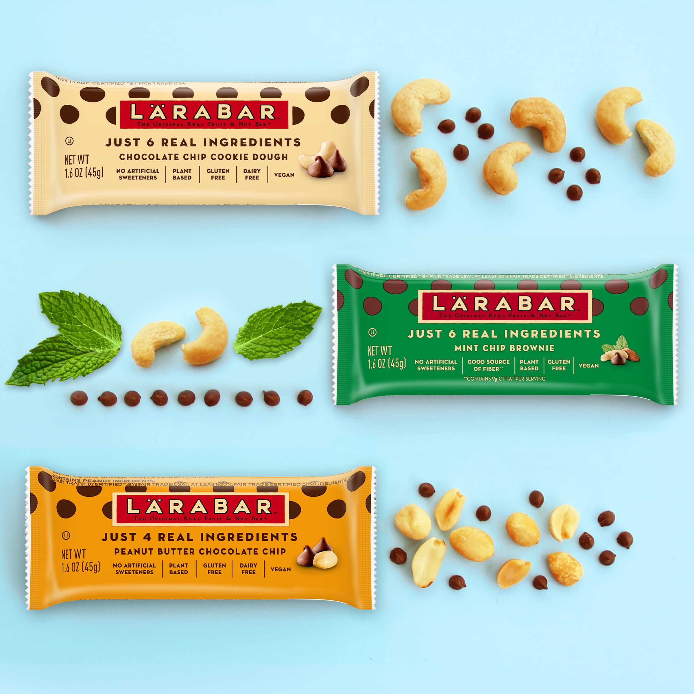 Larabar Chocolate Chip Cookie Dough, Gluten Free Fruit & Nut Bar, 16 Ct