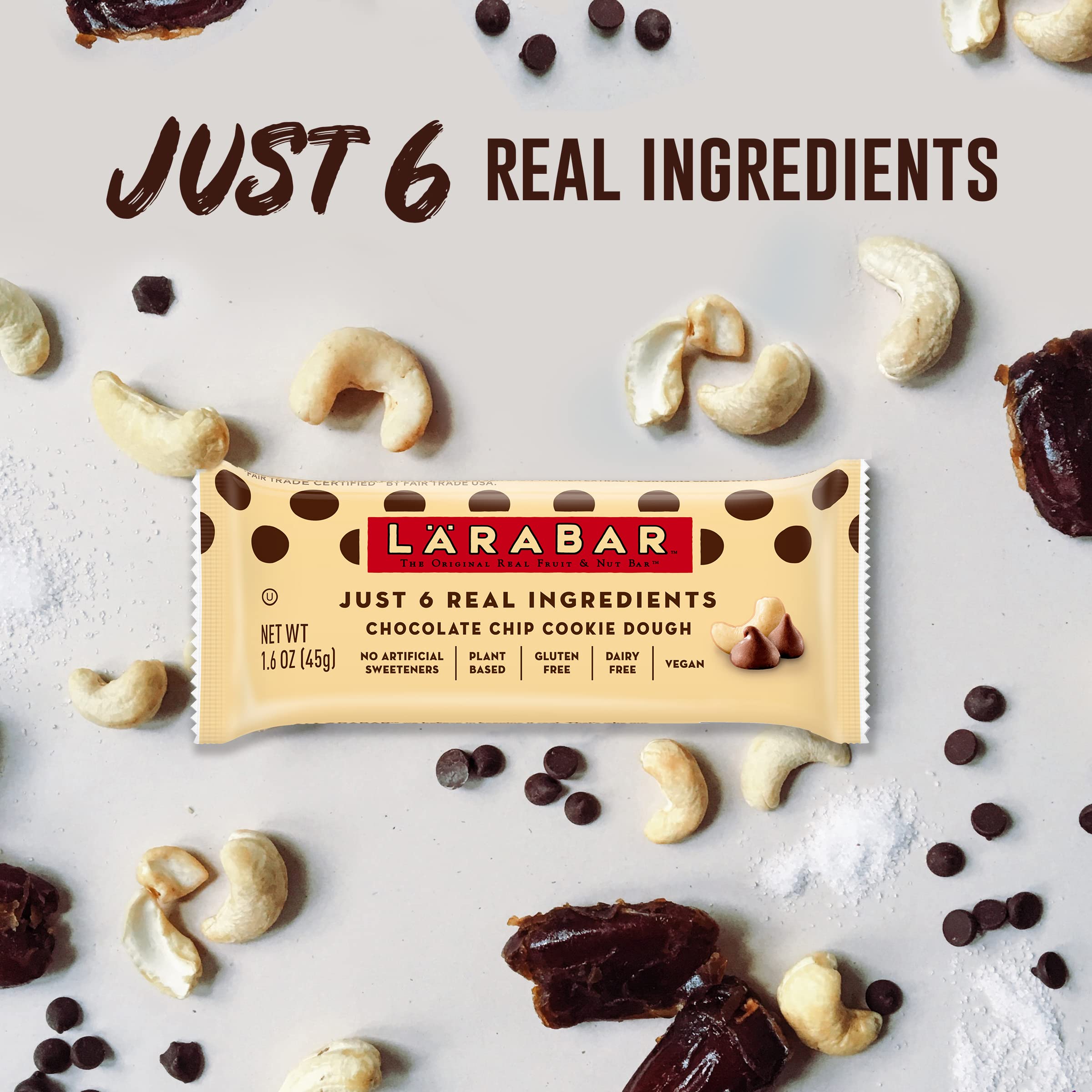 Larabar Chocolate Chip Cookie Dough, Gluten Free Fruit & Nut Bar, 16 Ct