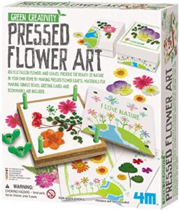 4m green creativity pressed flower art kit, recycle flowers art & crafts diy kit, for boys & girls ages 5+